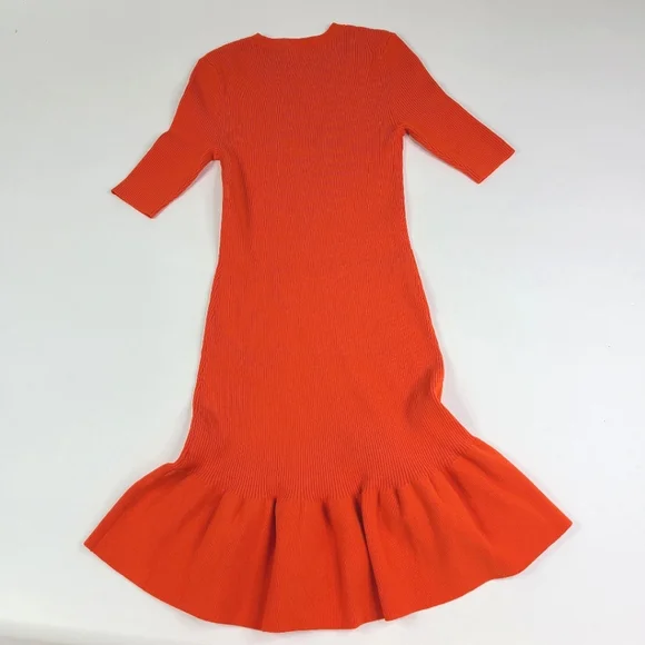 A.L.C. Orange Knit Fit & Flare Dress sz XS - Picture 4 of 4